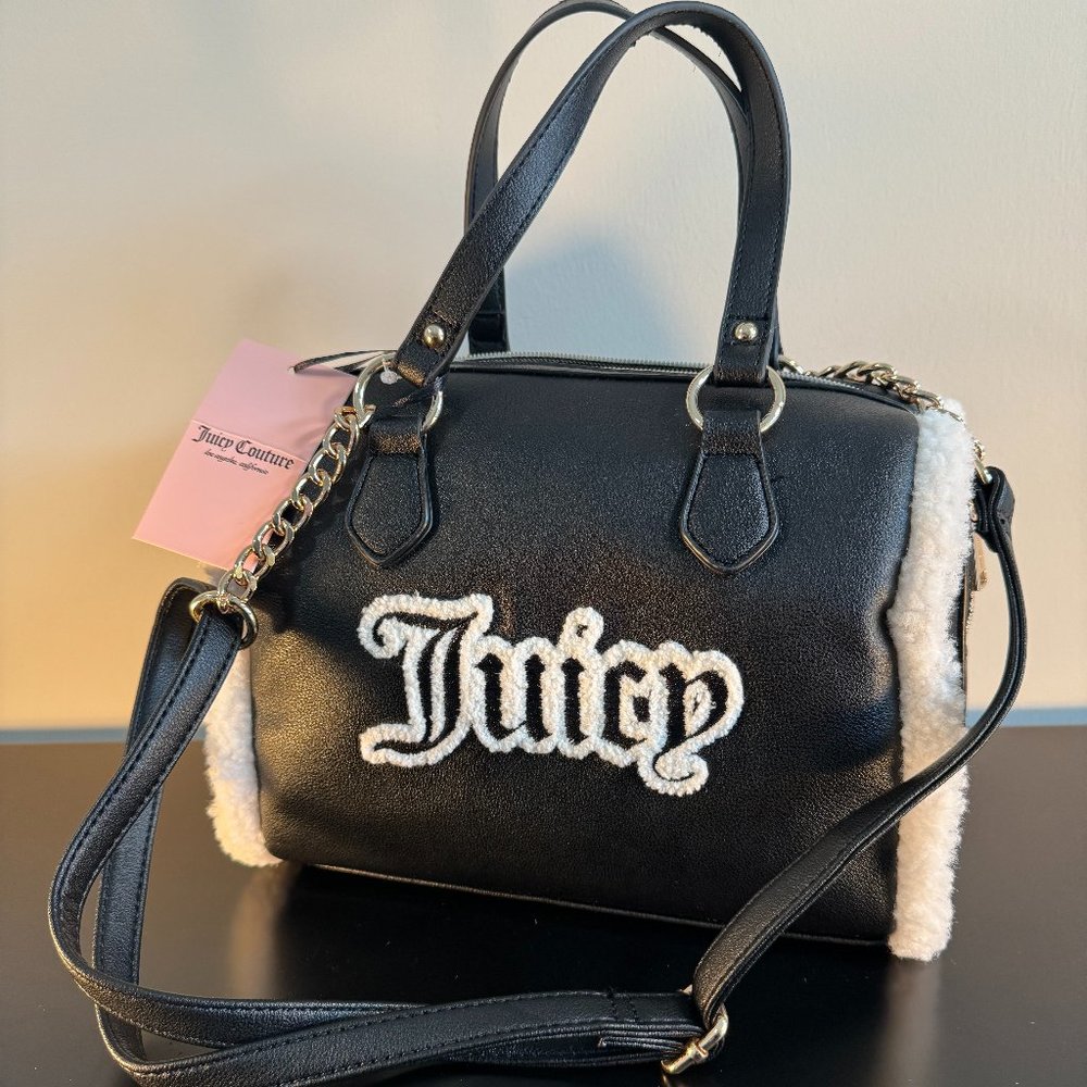 Juicy Couture Black Licorice Shear Genius Satchel Bag Purse - NWT